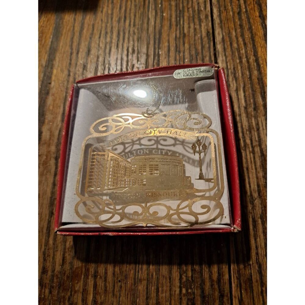Vintage Nation Treasures 24K Gold Finish Brass Ornament Fulton City Hall Missour